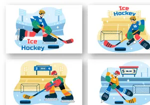 10 Ice Hockey Player Sport Illustration