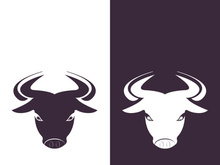 Bull head logo vector icon design