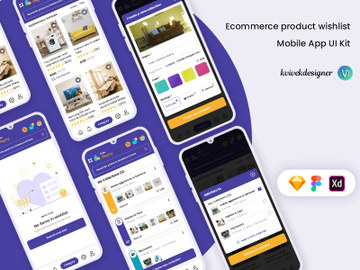 Ecommerce Product Wishlist Mobile App UI Kit preview picture