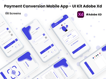 Payment Conversion Mobile App - UI Kit Adobe Xd