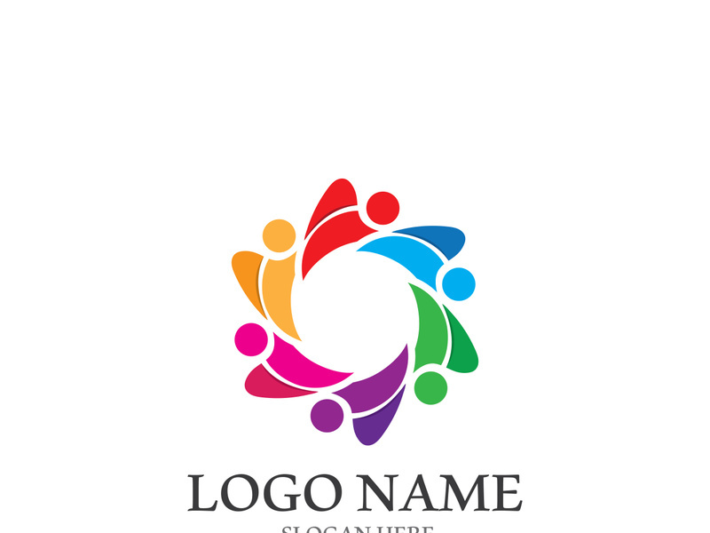 people group and community logo icon illustration design vector