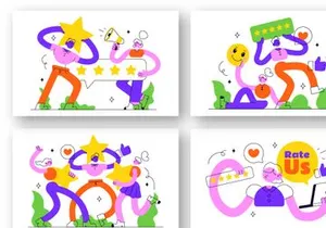 Ilustração Vetorial de 8 Avaliações