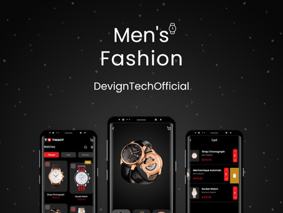 Men's Hand Watches Mobile App UI Kit