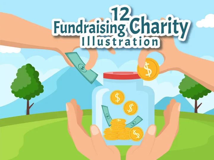 12 Fundraising Charity and Donation Illustration