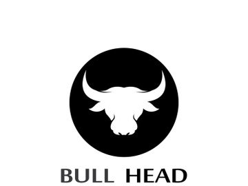 Retro vintage bull head horns logo design. preview picture