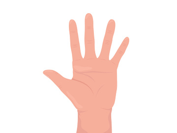 Palm with spread fingers semi flat color vector hand gesture preview picture
