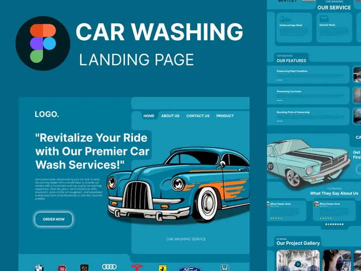 car washing landing page