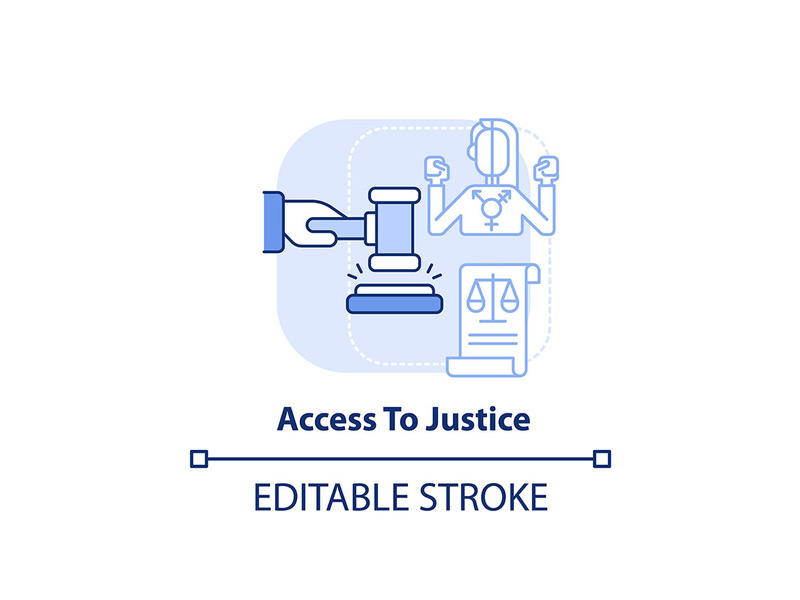 Access to justice light blue concept icon