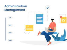 flat illustration Administration Management planning online business marketing