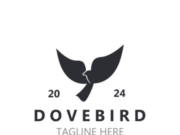 Dove bird elegant flying logo design Nature Wildlife Label style vintage image preview picture