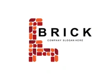 Bricks Logo Design, Material Stone Illustration Vector, Building Construction Icon