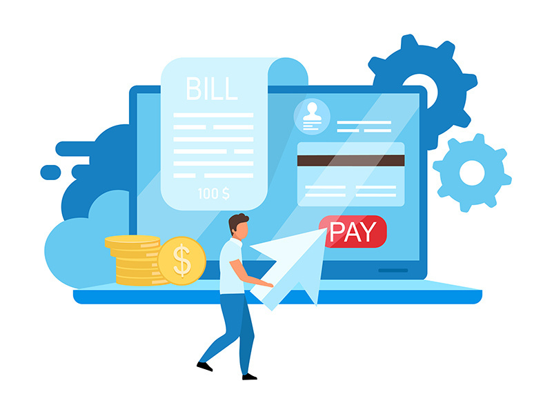 Instant payments flat vector illustration