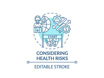 Considering health risks concept icon preview picture