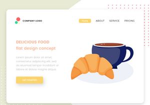 Delicious bread and coffee vector illustration