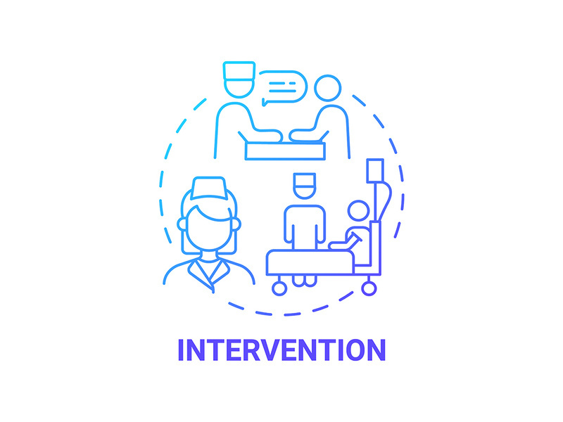 Intervention blue gradient concept icon