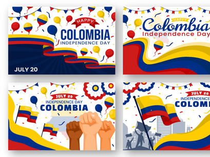 12 Colombia Independence Day Illustration