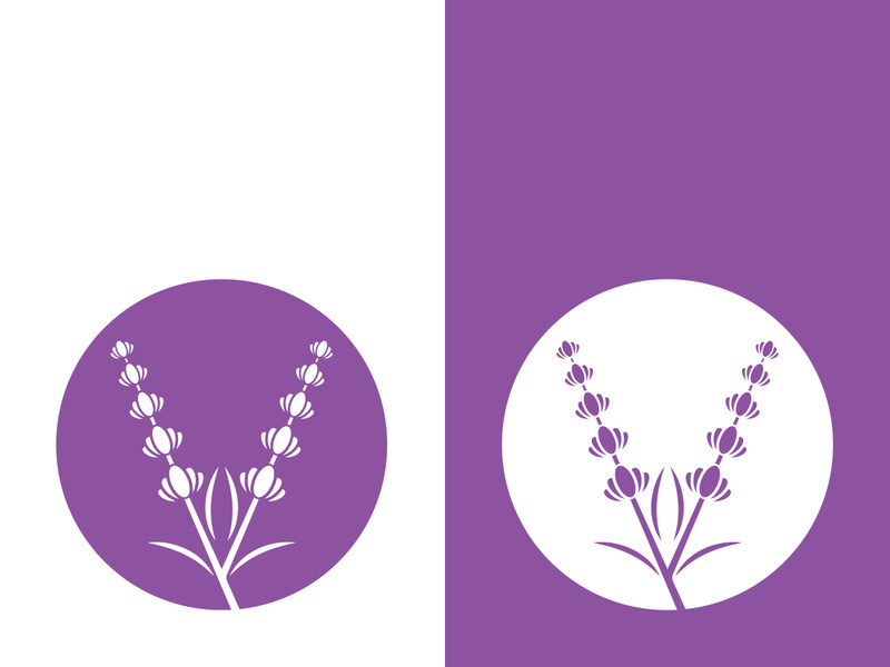 Fresh lavender flower logo vector flat design