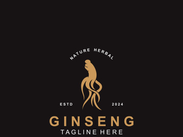 Ginseng logo herbal plant for medicine natural herbal design illustration idea preview picture