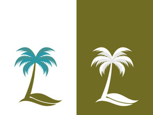 Palm tree summer logo template vector illustration