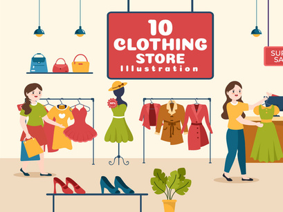 10 Fashion Clothing Store Illustration