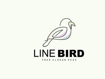 Bird Logo, Vector Hummingbird, Simple Simple line Style Design, Bird Wings Icon Product Brand preview picture