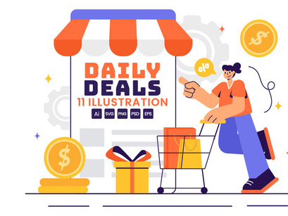 11 Daily Deals of The Day Illustration