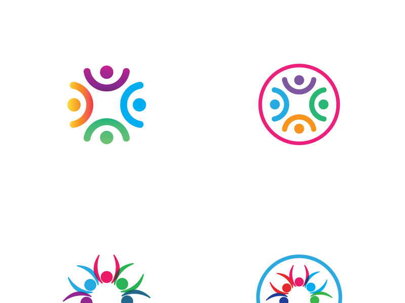 People social community logo design with creative idea