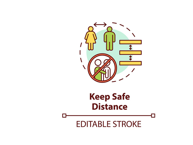 Keep safe distance concept icon