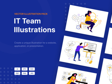 IT Team Illustrations Pack preview picture
