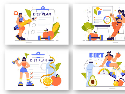 13 Healthy Diet Plan Illustration