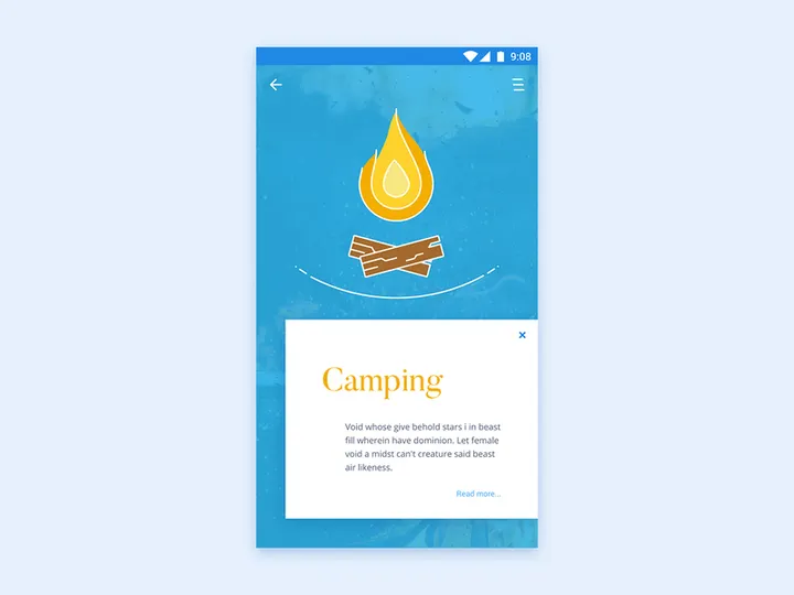 Camping Illustration App UI