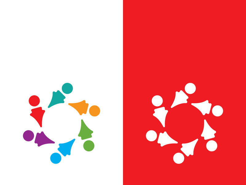 Community, network and social icon design template