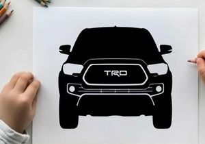 Black silhouette of a toyota tacoma trd truck front view