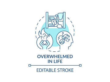 Overwhelmed in life concept icon preview picture