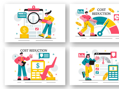 11 Cost Reduction Business Illustration