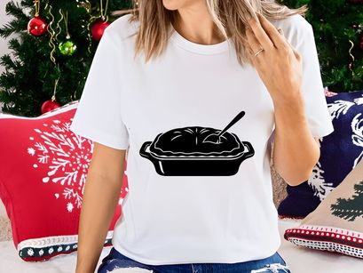 Savory Pie with Spoon Silhouette