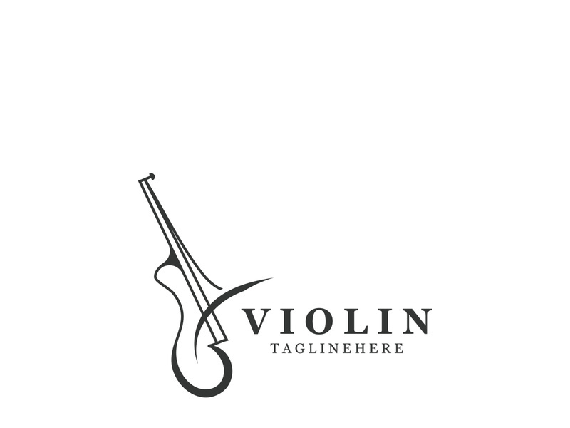 Violin instrument, vintage violin orchestra music design template