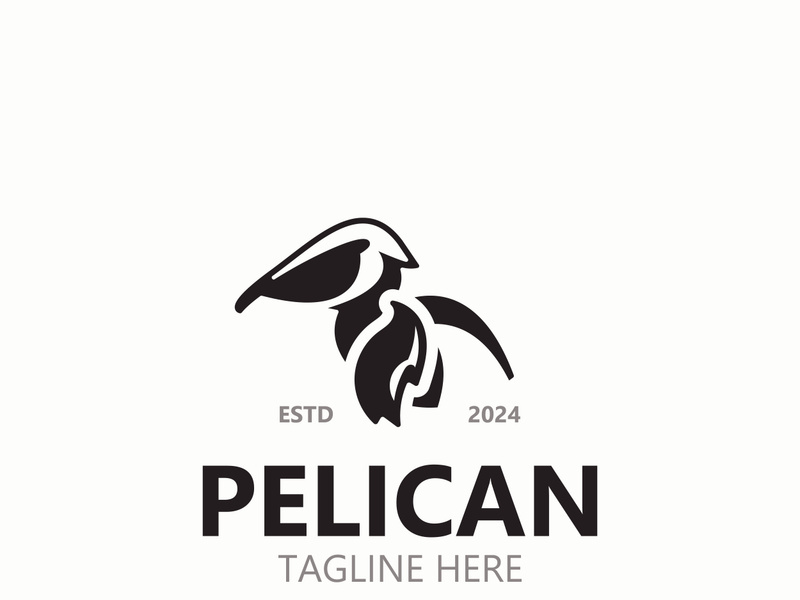 Pelican bird silhoutte vintage logo vector illustration template icon graphic design