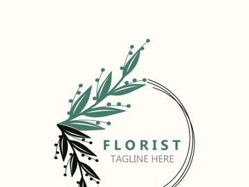 Florist logo beautiful floral leaf and flower vector art, icon graphic decoration business wedding template preview picture