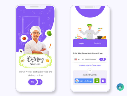 Booking Catering Services Mobile App UI Kit