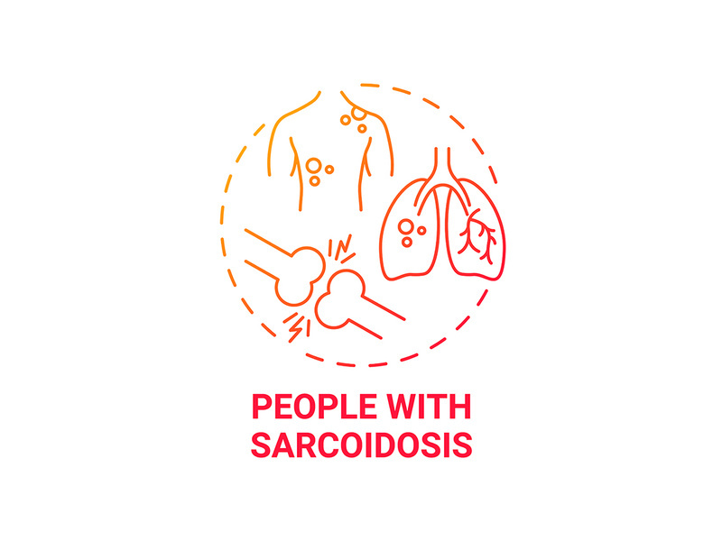 People with sarcoidsis red gradient concept icon
