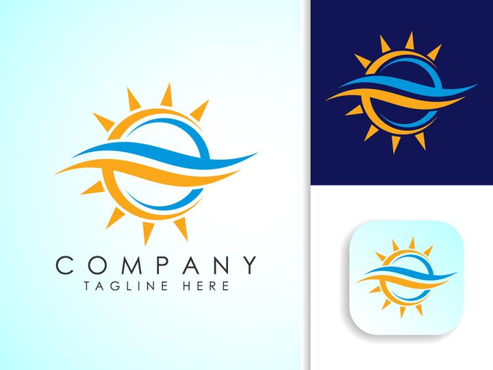 Air conditioner logo sign symbol. Hot and cold symbol