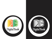 Digital book logo technology vector icon design