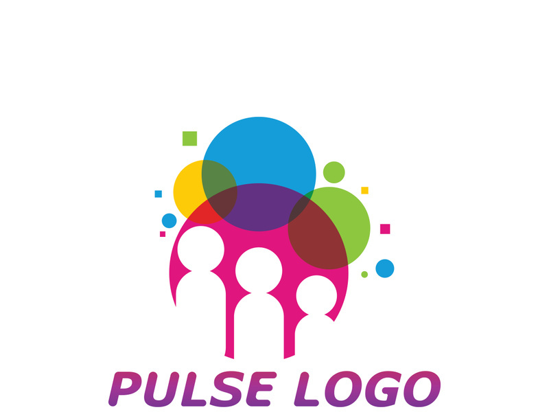 Colorful Pulse logo design concept vector. People Beat logo Template