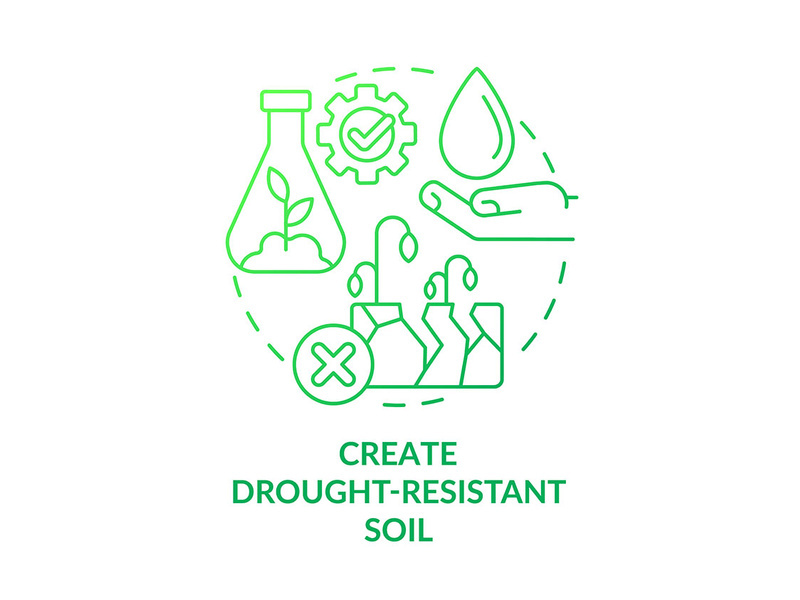 Create drought-resistant soil green gradient concept icon