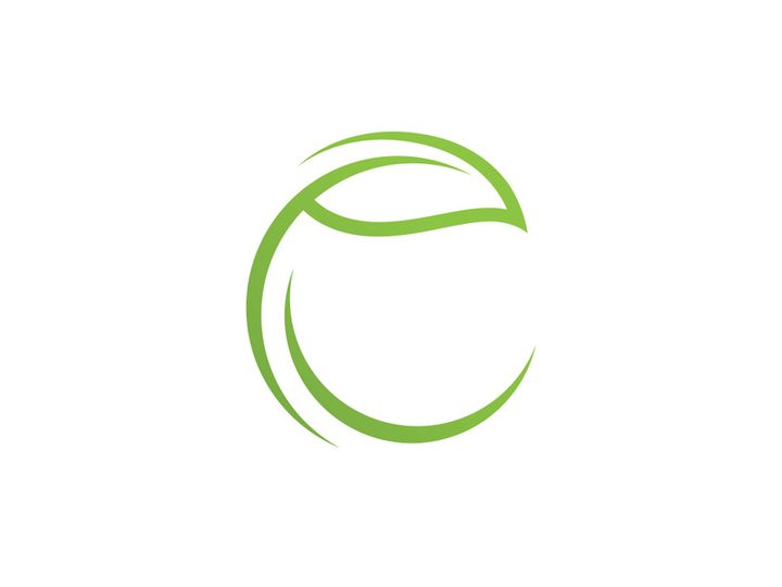 Green leaf  nature element vector logo design