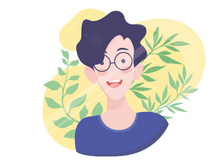 portrait flat style vector design concept illustration of boy avatar.