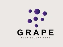 Grape Fruit Logo, Circle Style Fruit Design, Grape Farm Vector, Wine Drink, Nature Icon, Illustration Template