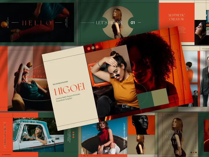 HIGOEI | Modern Vibrant Retro PowerPoint Template