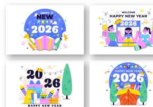 12 Happy New Year 2026 Illustration